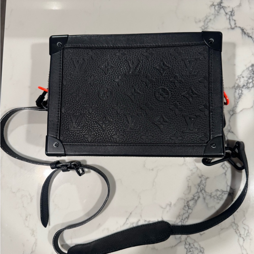 Louis Vuitton Monogram Leather Bag Black and Orange Interior Bag
